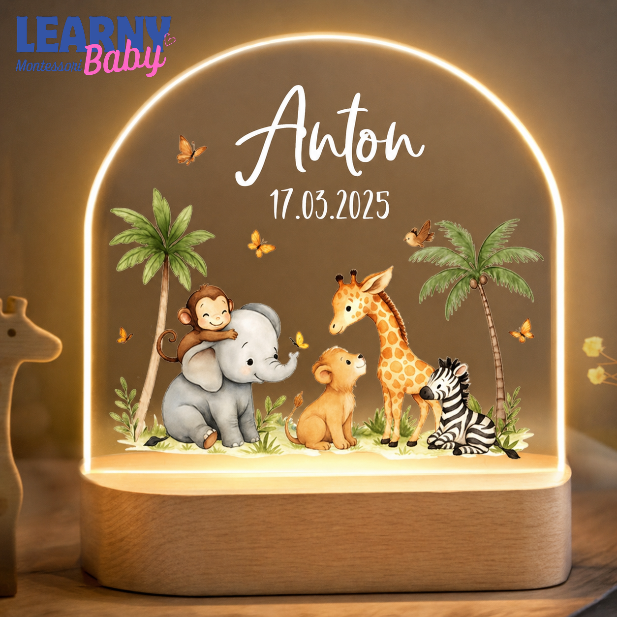 Personalized Baby Night Light, Custom Name Kids Lamp, Nursery Gift, Birthday Gift for Baby NL09