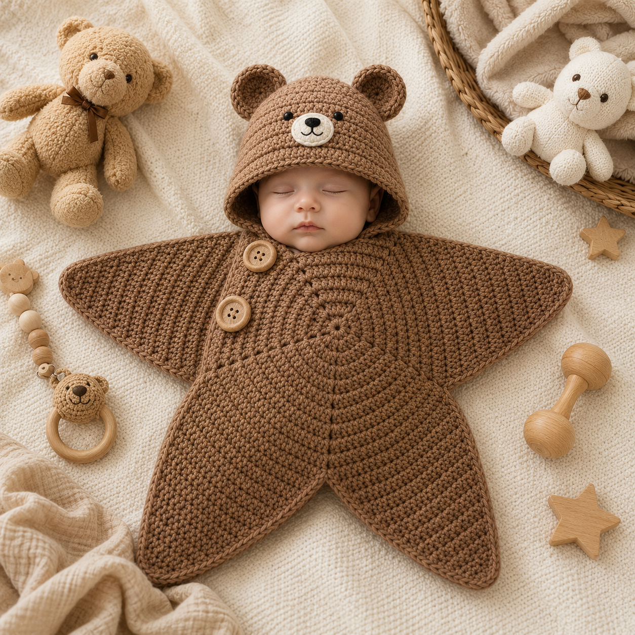 Personalized Crochet Safari Animal Baby Cocoon with Hood, Custom Name Newborn Swaddle, Baby Shower Gift
