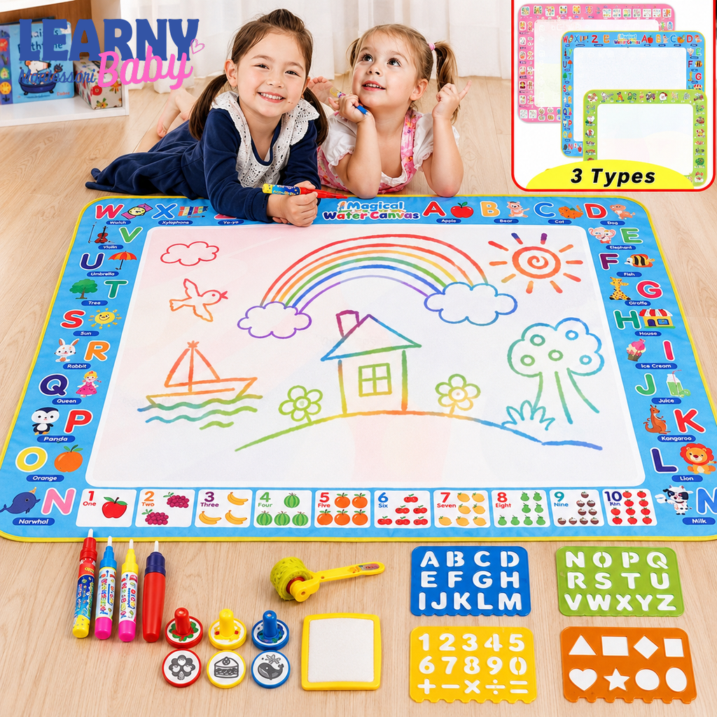 Magic Water Drawing Mat with Reusable Magic Pens Doodle Montessori Painting Board Educational Toys Kids Gifts