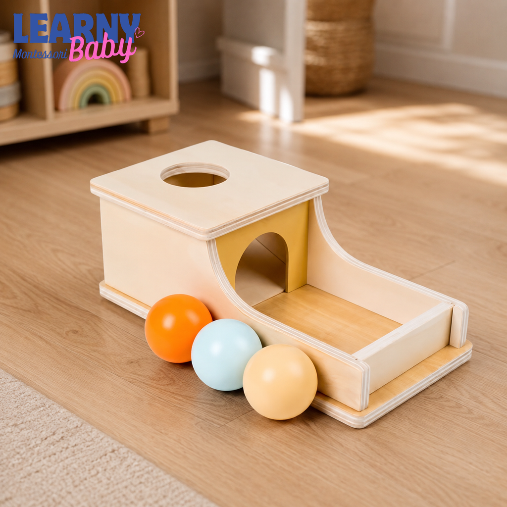 Montessori Wooden Ball Drop Box Toy, Preschool Fine Motor Skills Game, Early Learning Educational Toy for Toddlers and Kids