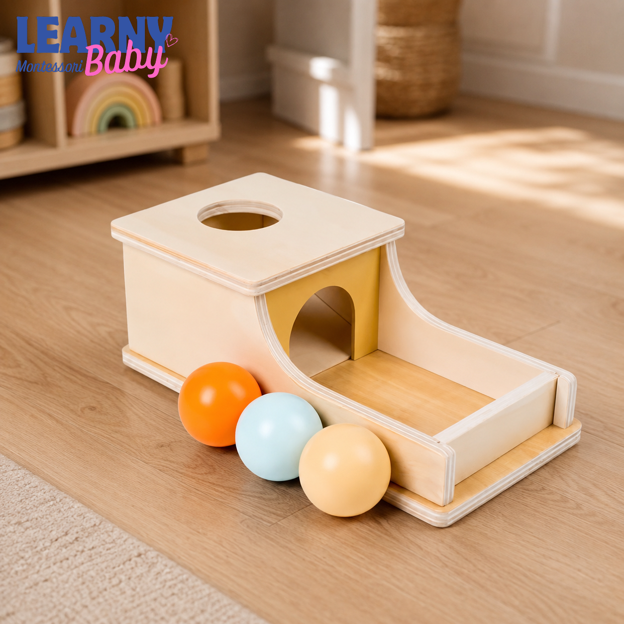 Montessori Wooden Ball Drop Box Toy, Preschool Fine Motor Skills Game, Early Learning Educational Toy for Toddlers and Kids