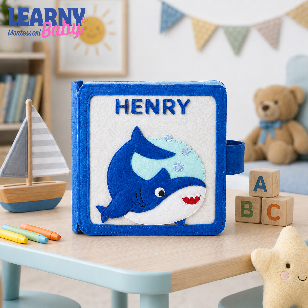 Sea Animals Quiet Book for Toddlers, Handmade Felt Sensory Busy Book, Montessori Learning Toy, Ocean Animal Activity Book QBLB66