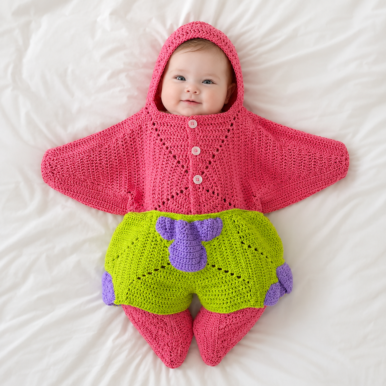 Personalized Crochet Star Baby Cocoon with Hood, Custom Name Baby Swaddle, Newborn Sleep Sack, Baby Shower Gift
