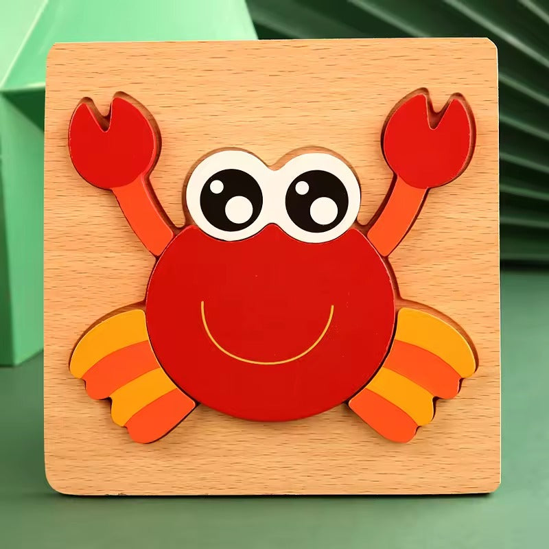 High Quality 3D Wooden Puzzle for Kids – Cartoon Animal & Traffic Jigsaw, Early Learning Cognitive Game Toy for Children Ages 3-6