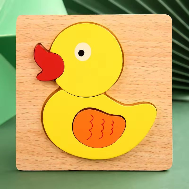 High Quality 3D Wooden Puzzle for Kids – Cartoon Animal & Traffic Jigsaw, Early Learning Cognitive Game Toy for Children Ages 3-6
