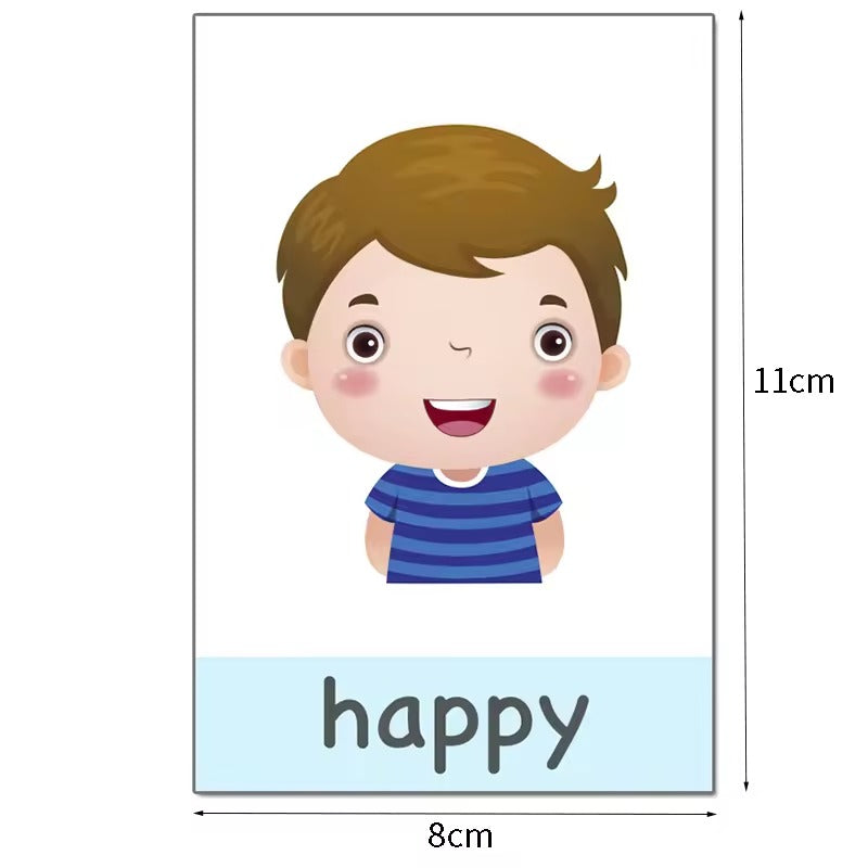 12PCS Montessori Baby Learning Flashcards – Cartoon English Flash Cards for Kids, Fun Memory Exercise Educational Game Toy