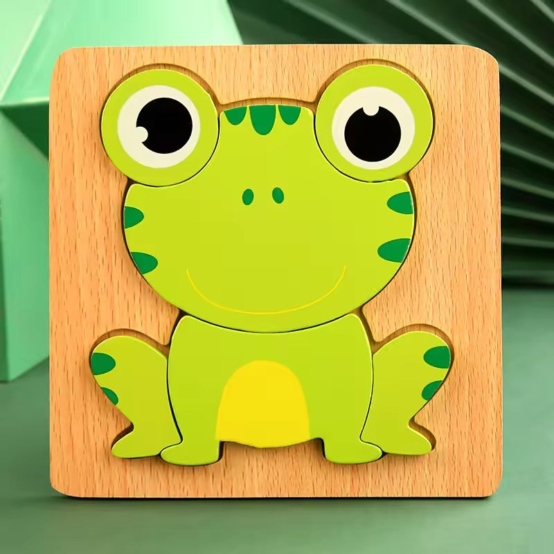 High Quality 3D Wooden Puzzle for Kids – Cartoon Animal & Traffic Jigsaw, Early Learning Cognitive Game Toy for Children Ages 3-6