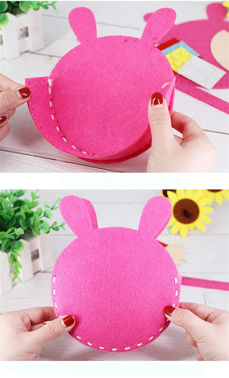 Kids DIY Fabric Handbag Craft Kit, Learn Sewing & Fine Motor Skills, Ages 6–12