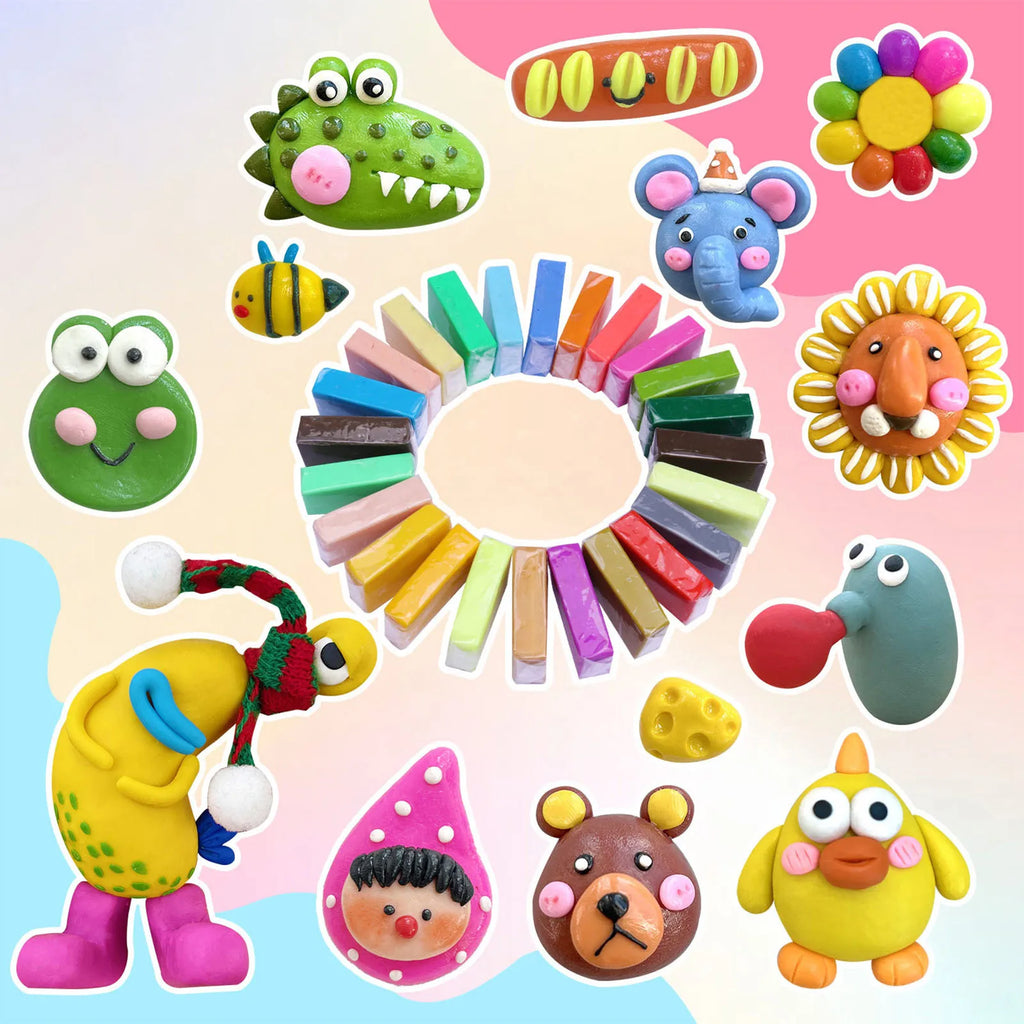 Kids Polymer Clay Craft Kit with Tools, Oven-Bake DIY Jewelry & Accessories, Fine Motor & Creativity, Ages 5 -8