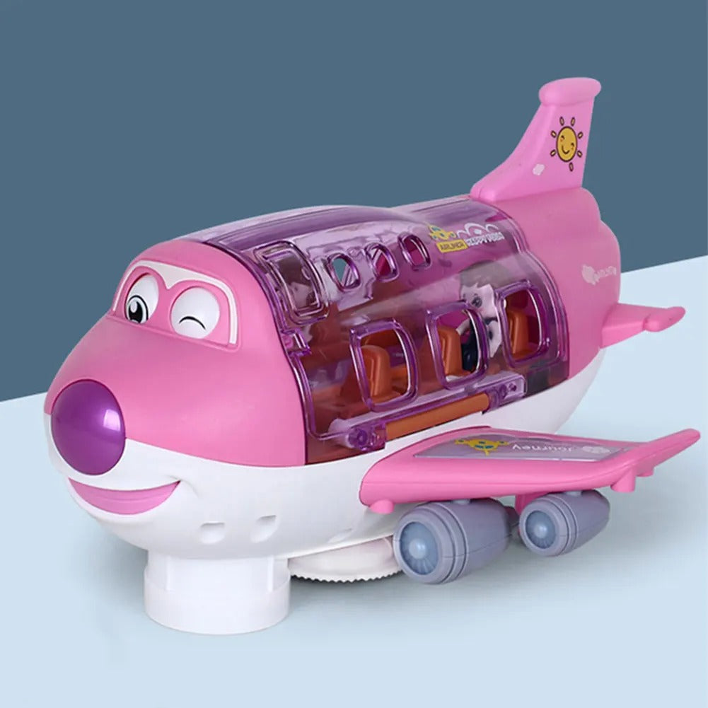 Kids Electric Airplane Toy with Music, Simulation Aircraft & Car Playset, Imaginative Play & Early Learning, Ages 3–7