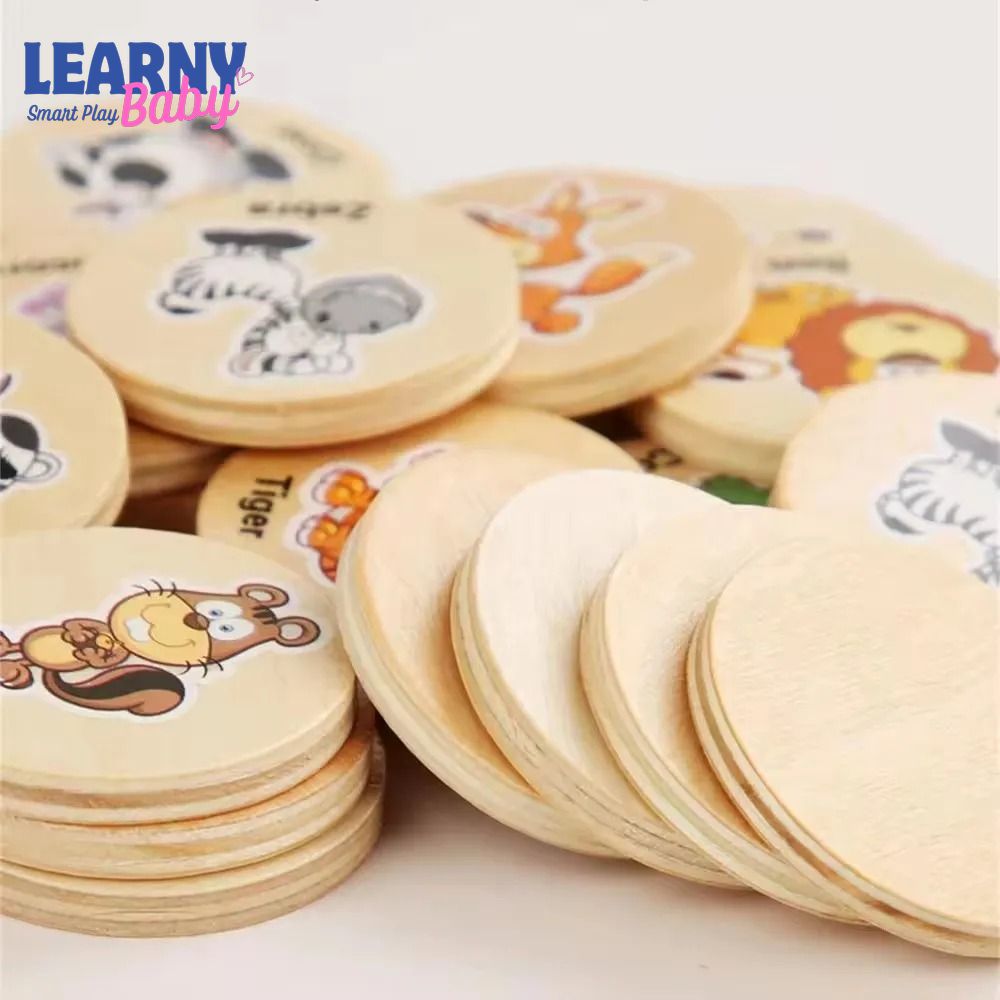 Animal & Fruit Memory Board Game for Kids – Cognitive Focus & Brain Training Toy (Ages 3+)