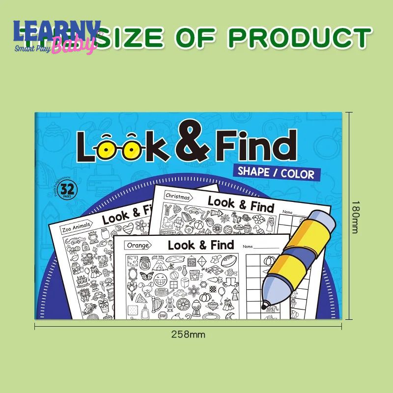 Children's Search for Items Game & Coloring Book - Enhance Visual Perception, Focus, Attention, and Handwriting Skills for Kids 3+