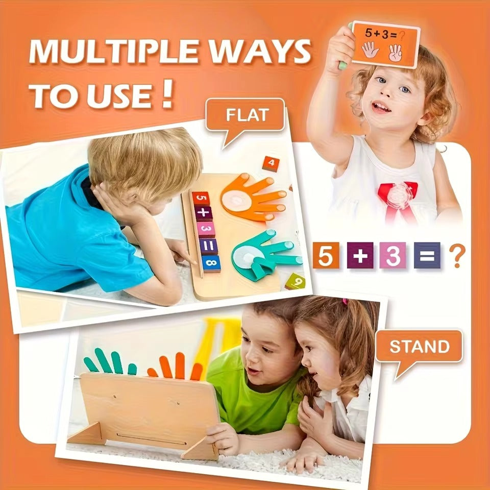 Montessori Wooden Arithmetic Learning Board with Number Blocks & Math Cards – Hands-On Counting, Addition & Subtraction Toy for Kids Ages 3+