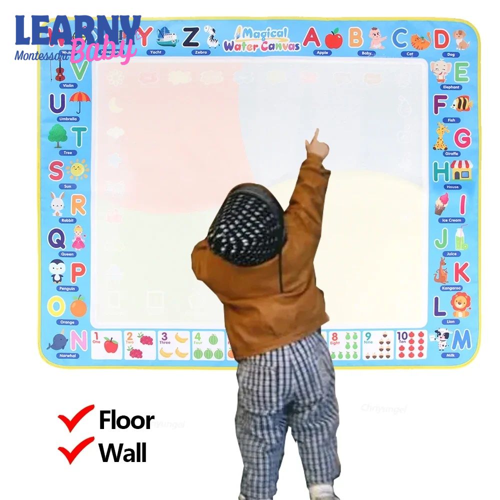 Magic Water Drawing Mat with Reusable Magic Pens Doodle Montessori Painting Board Educational Toys Kids Gifts