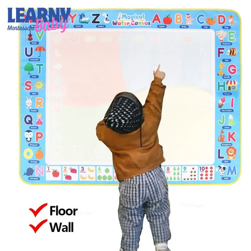 Magic Water Drawing Mat with Reusable Magic Pens Doodle Montessori Painting Board Educational Toys Kids Gifts