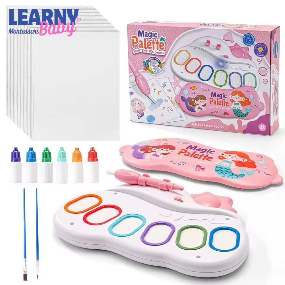 Mess-Free Magic Paint Palette Toy, Non-Toxic Washable Painting Set for Kids, Creative Art Learning Gift