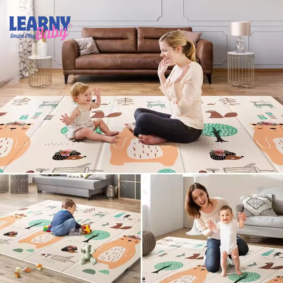 Foldable Baby Play Mat, Extra Large Waterproof Activity Playmats for Babies, Toddlers, Infants, Play & Tummy Time, Foam Baby Mat