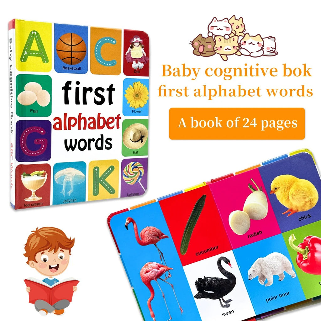 0–2 Years Baby English Cognitive Board Book – Early Learning Encyclopedia for Toddlers, First Words & Numbers Educational Gift