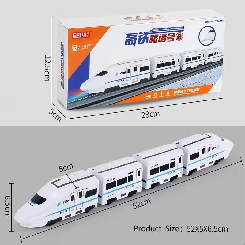 Smart Chain Train Kids Toy, Kids DIY High-Speed Railway Train Set with Sound & Light