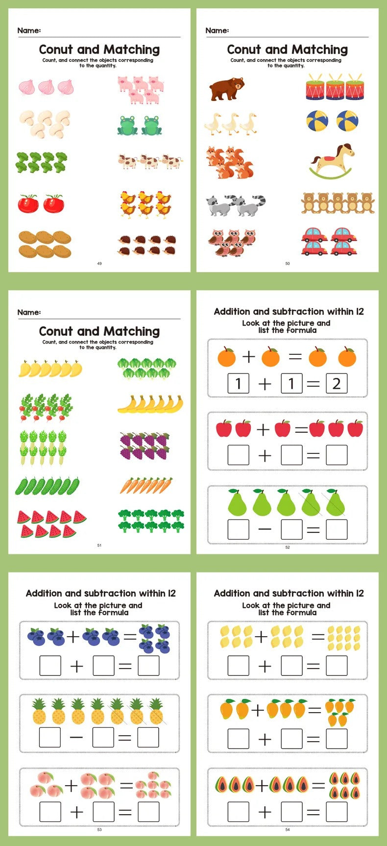 64-Page Preschool Math Workbook: Number Tracing, Addition & Subtraction for Kids 3+, Early Education Activities, Fun Illustrations