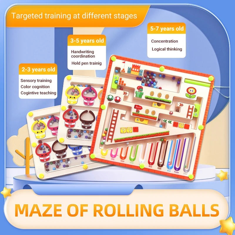 Children Magnetic Maze Walking Ball Toy – Early Education Puzzle for 3+ Years, Focus & Logic Training