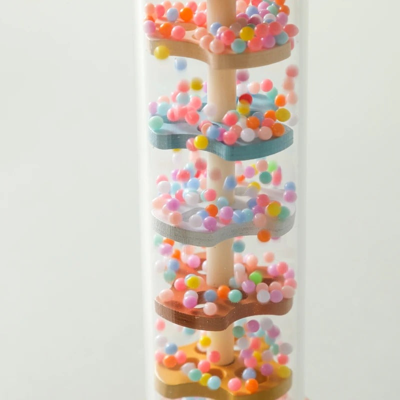 Montessori Wooden Rain Stick Toy for Babies, Sensory Rattle Music Toy, Baby Sound Tube, Early Sensory Development Toy