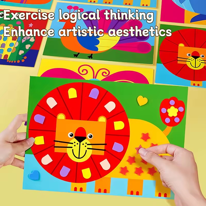 Foam Sticker Art Activity for Kids, Cute Animal & Sealife 3D Stickers (800+),Mess-Free Creative Play, Ages 3–8