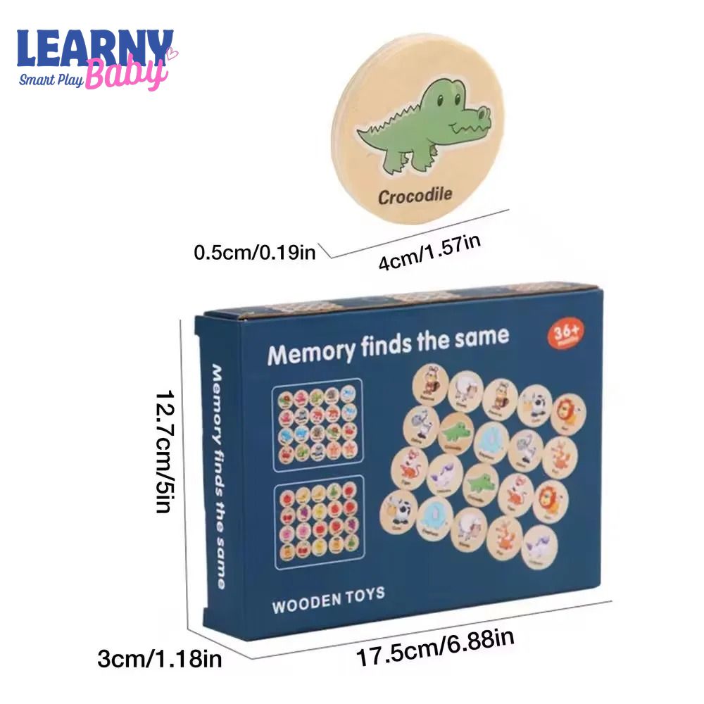 Animal & Fruit Memory Board Game for Kids – Cognitive Focus & Brain Training Toy (Ages 3+)