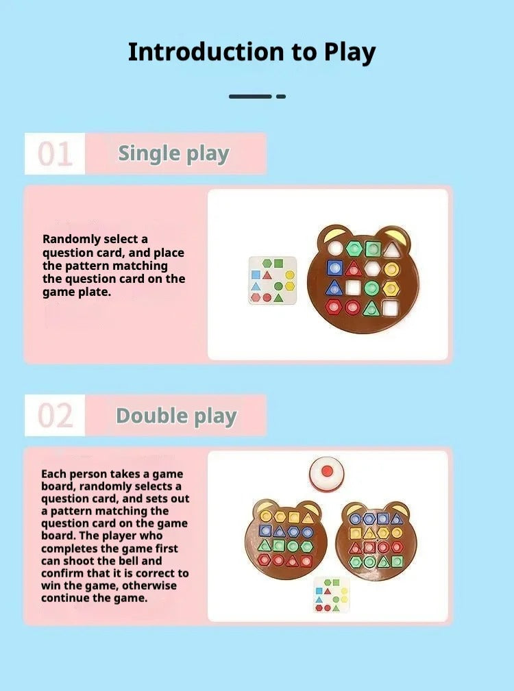 Montessori Wooden Shape Sorting Puzzle for Toddlers, Geometric Matching Educational Toy for Cognitive Learning and Fine Motor Skills