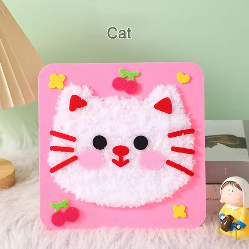 DIY Cartoon Animal Embroidery Doll Kit for Kids, Threading & Sewing Craft, Fine Motor & Focus Training, Ages 5–10