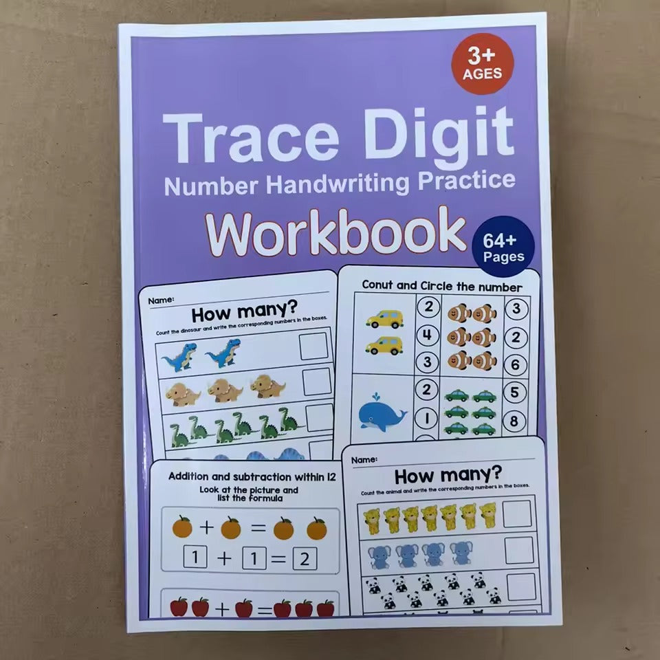 64-Page Preschool Math Workbook: Number Tracing, Addition & Subtraction for Kids 3+, Early Education Activities, Fun Illustrations