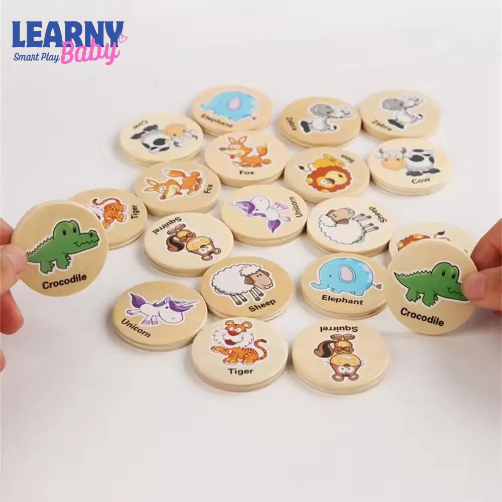 Animal & Fruit Memory Board Game for Kids – Cognitive Focus & Brain Training Toy (Ages 3+)