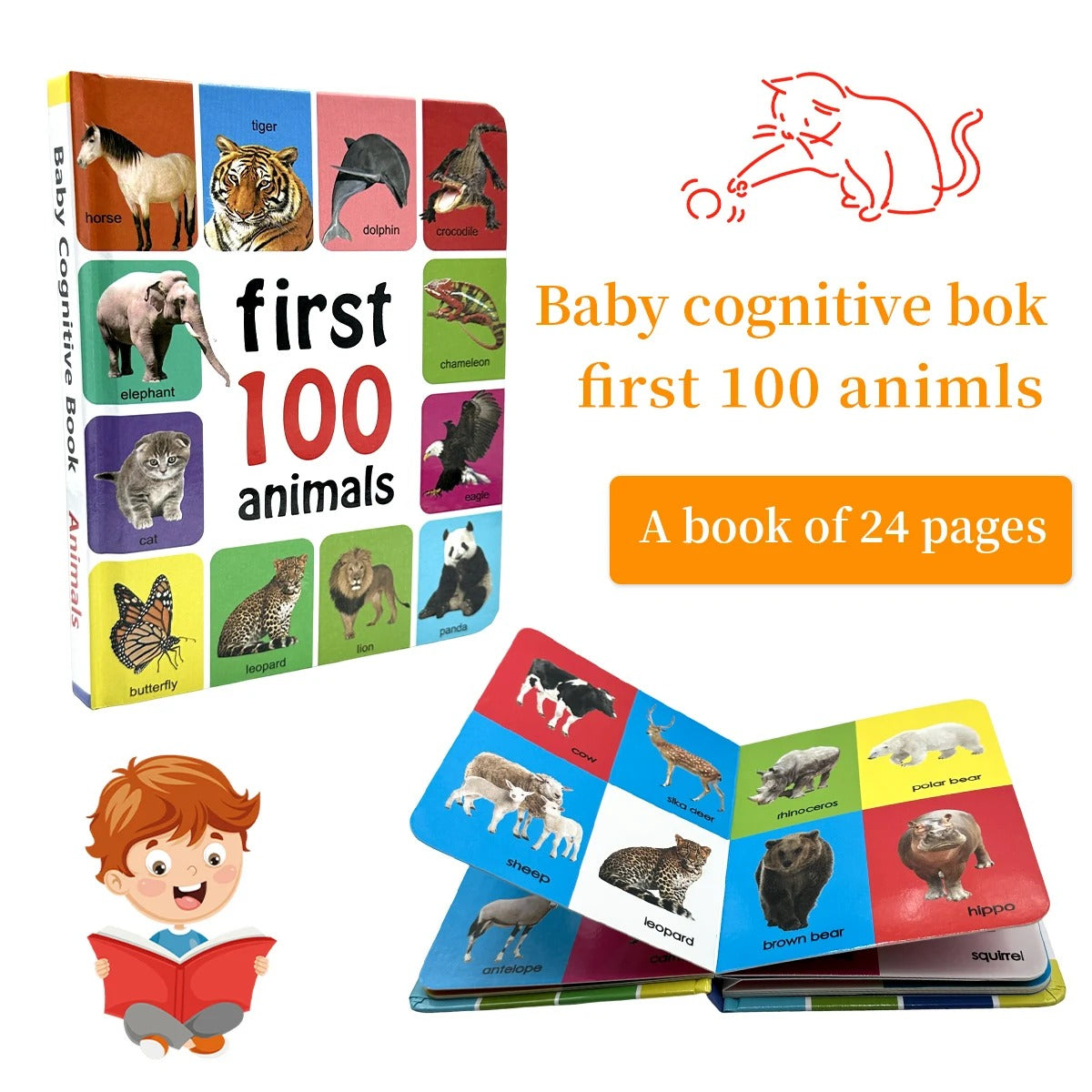 0–2 Years Baby English Cognitive Board Book – Early Learning Encyclopedia for Toddlers, First Words & Numbers Educational Gift