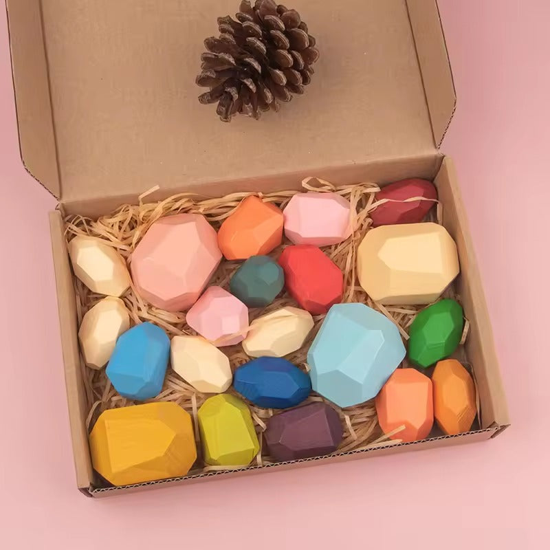 Wooden Balancing Stones Toy – Montessori Tumi-Ishi Balance Blocks | Creative Stacking & Fine Motor Skills, Ages 2–6