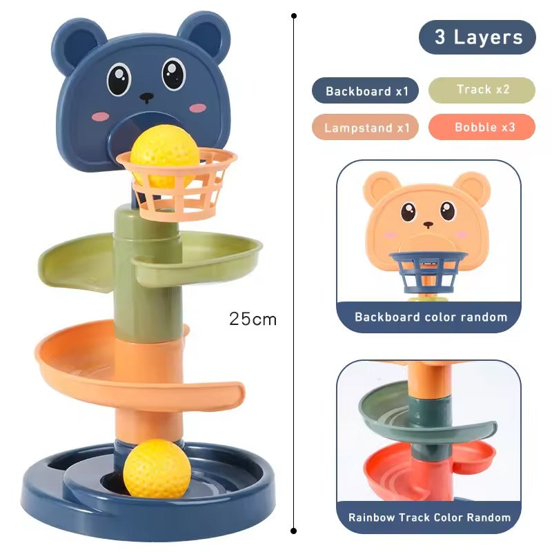 Montessori Rolling Ball Toy for Babies – Push, Pop & Slide Sensory Toy for Early Education, 0-36 Months, Learning & Developmental Game for Children