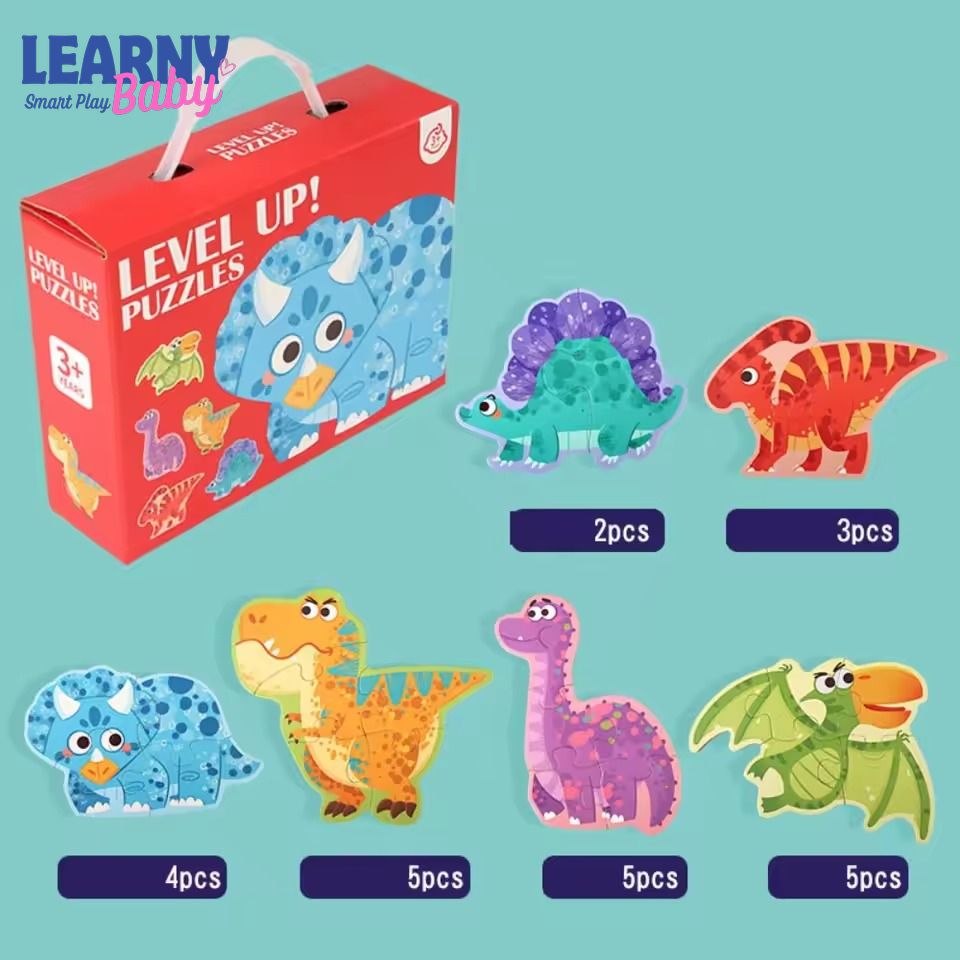 6-in-1 Marine Animal Wooden Puzzle Set for Kids Ages 3-6 – Large Block Ocean Animal Jigsaw Toy in Handheld Gift Box, Early Learning Educational Birthday Gift