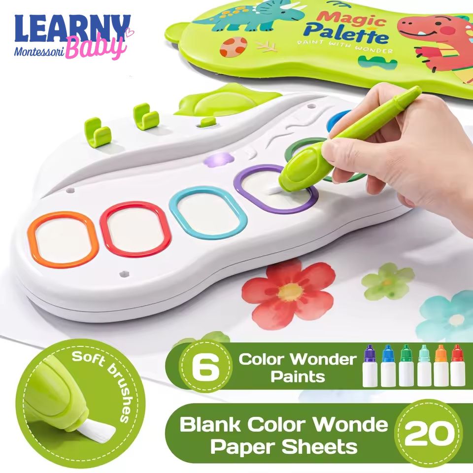 Mess-Free Magic Paint Palette Toy, Non-Toxic Washable Painting Set for Kids, Creative Art Learning Gift