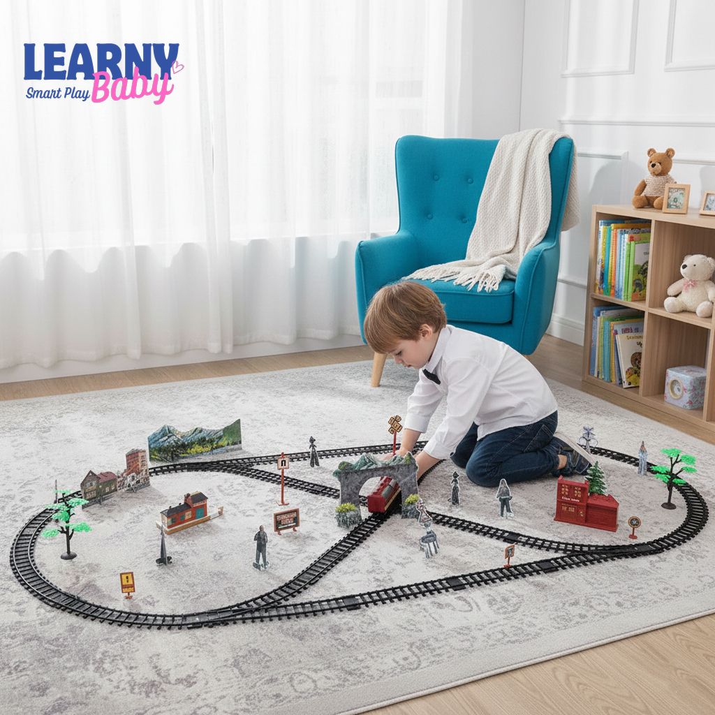 Kids Electric High-Speed Train Toy Set, EMU Railway Playset with Lights & Sound, Imaginative Role Play & Early Learning, Ages 3–8