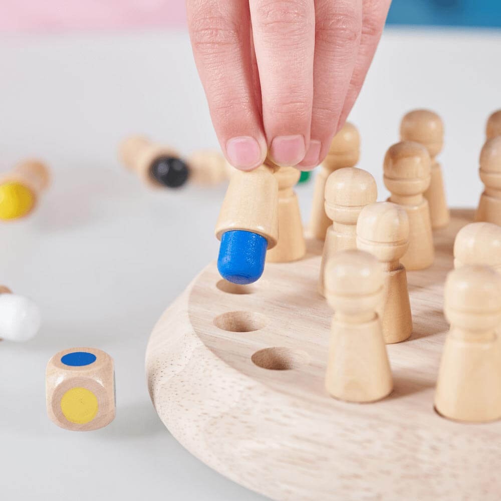 Montessori Wooden Memory Match Game for Toddlers, Color & Sensory Puzzle Toy, Early Cognitive Learning for Kids