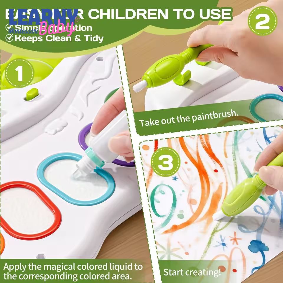 Mess-Free Magic Paint Palette Toy, Non-Toxic Washable Painting Set for Kids, Creative Art Learning Gift