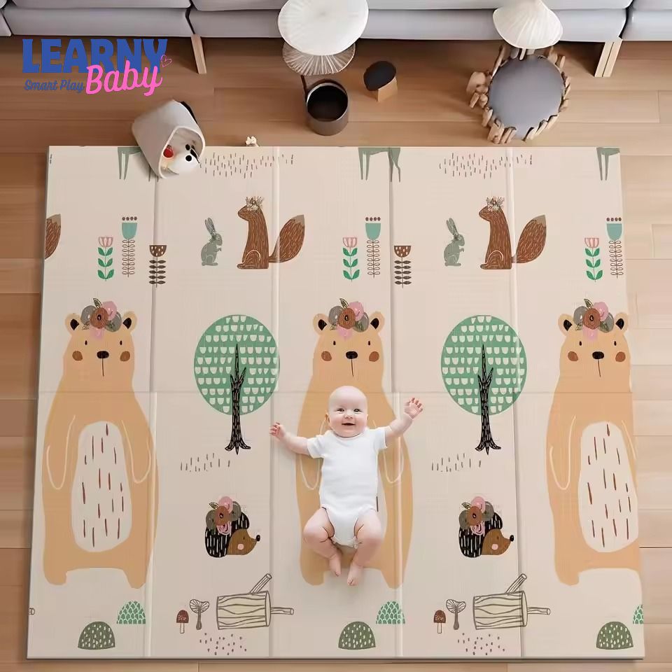 Foldable Baby Play Mat, Extra Large Waterproof Activity Playmats for Babies, Toddlers, Infants, Play & Tummy Time, Foam Baby Mat