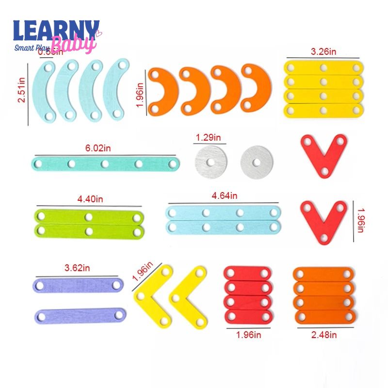 Children's Wooden Creative Pegboard Toy – Geometric Column Set, Nail Board Construction Puzzle, Montessori Sensory Development – Age 3-6