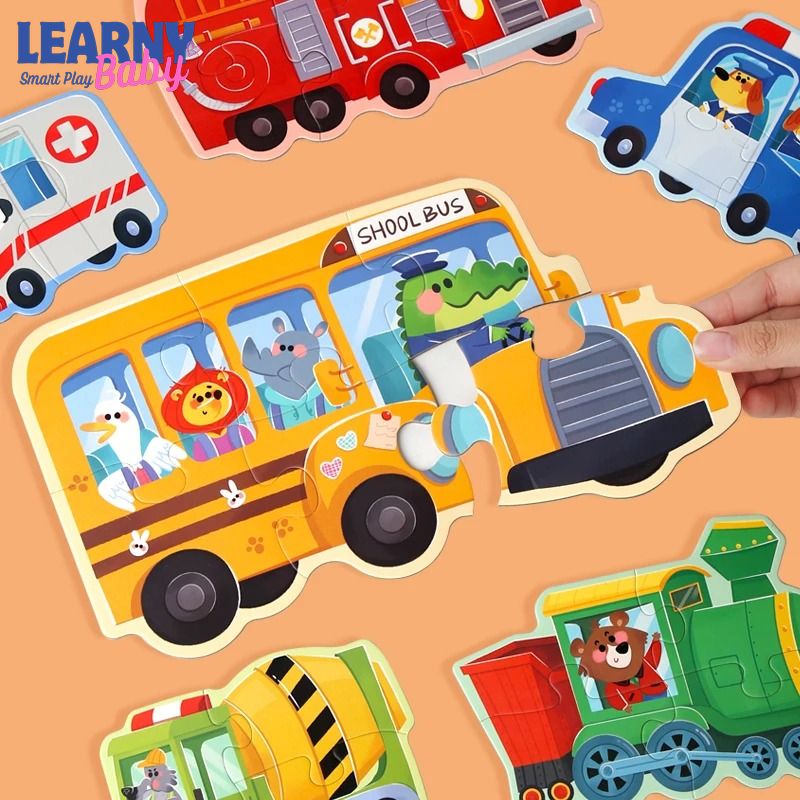 6-in-1 Marine Animal Wooden Puzzle Set for Kids Ages 3-6 – Large Block Ocean Animal Jigsaw Toy in Handheld Gift Box, Early Learning Educational Birthday Gift