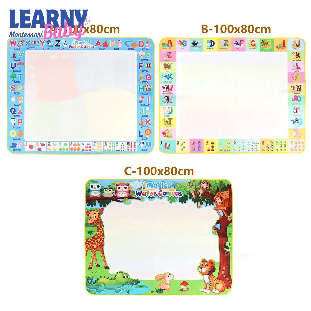 Magic Water Drawing Mat with Reusable Magic Pens Doodle Montessori Painting Board Educational Toys Kids Gifts
