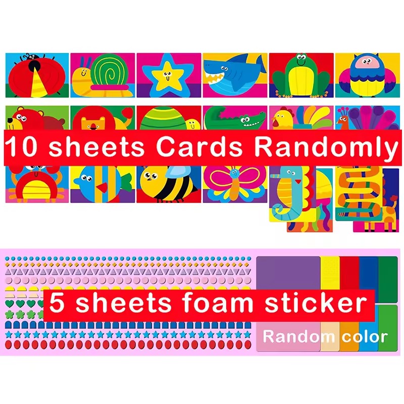 Foam Sticker Art Activity for Kids, Cute Animal & Sealife 3D Stickers (800+),Mess-Free Creative Play, Ages 3–8