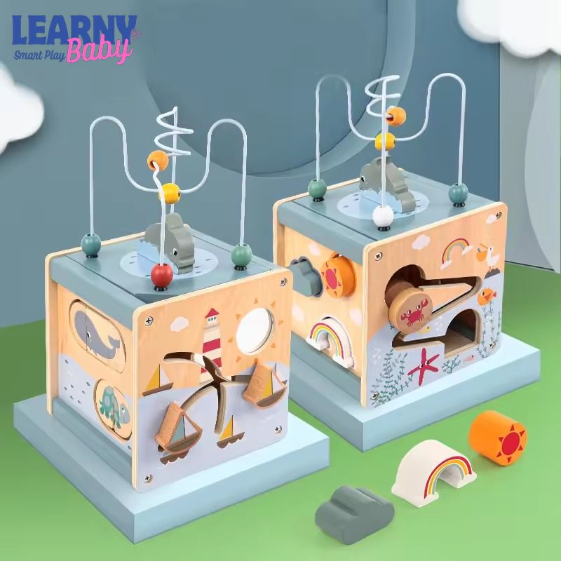 Baby Sensory Learning Toy with Shape Sorter, Bead Maze & Fine Motor Activities (6–12 Months+)