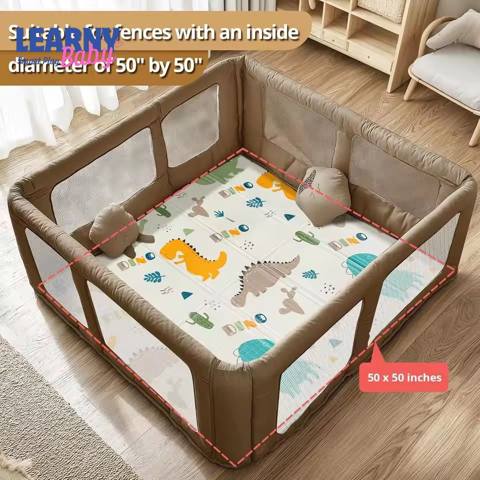 Foldable Baby Play Mat,  0.6in Thick Waterproof Playmats for Babies and Toddlers Kids, Safe Foam Playmat for Tummy Time