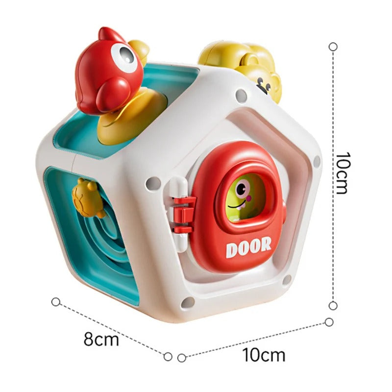 Baby Busy Board Cube Sensory Toy – Educational Toddler Learning Activity Box with Locks, Fine Motor Skills Travel Toy