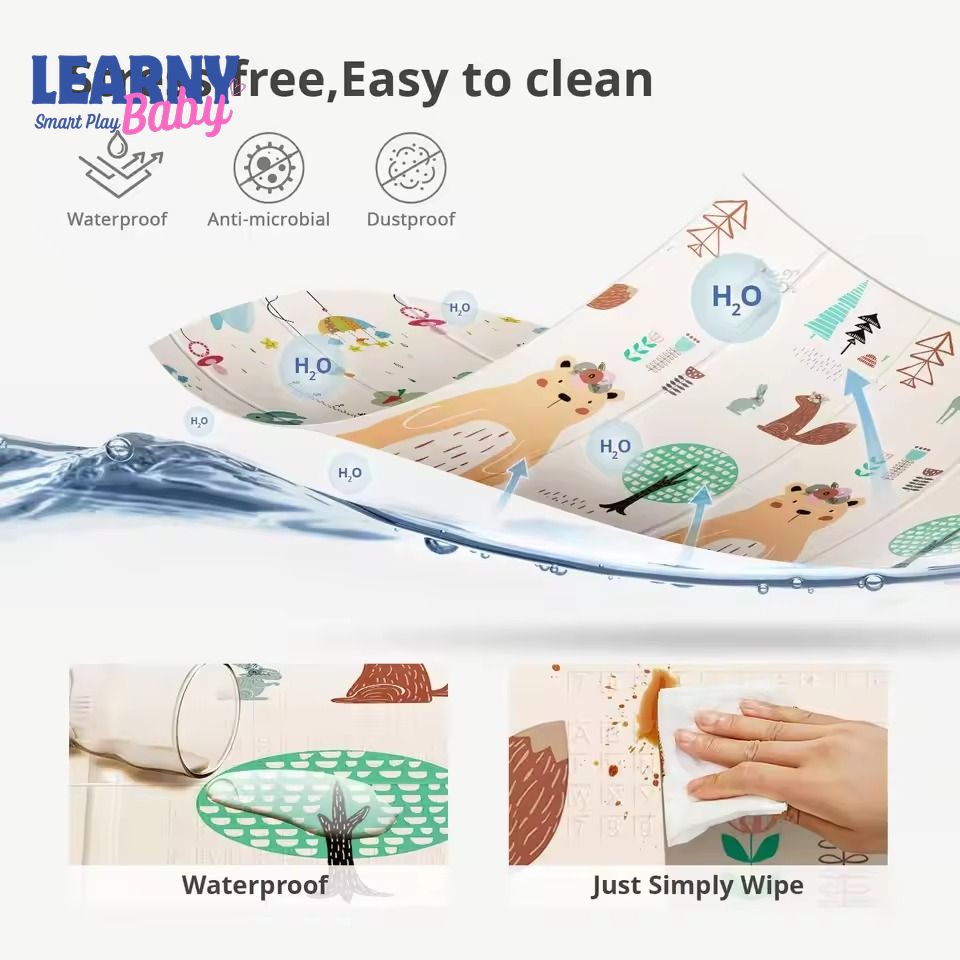 Foldable Baby Play Mat, Extra Large Waterproof Activity Playmats for Babies, Toddlers, Infants, Play & Tummy Time, Foam Baby Mat