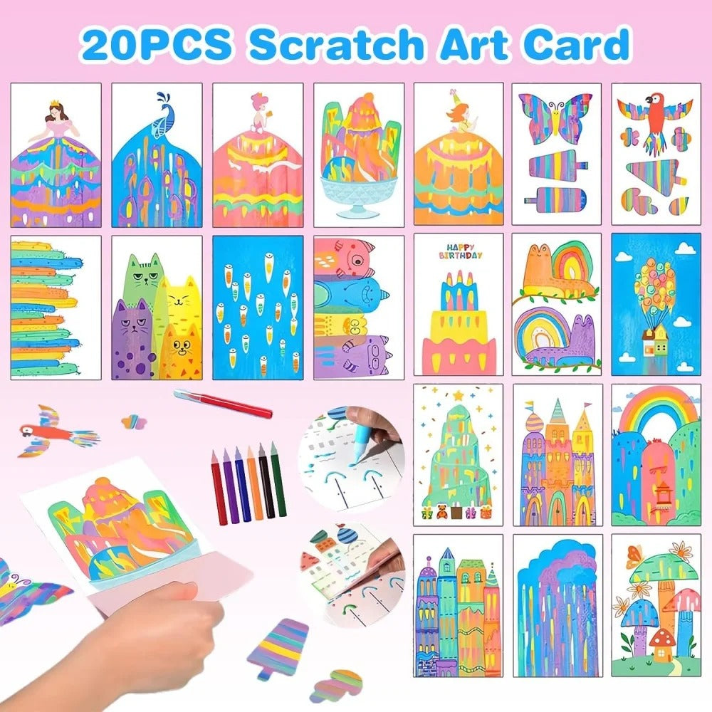 Rainbow Magic Scratch Art Set, Reveal Colors & Improve Focus, For Kids Ages 4–9